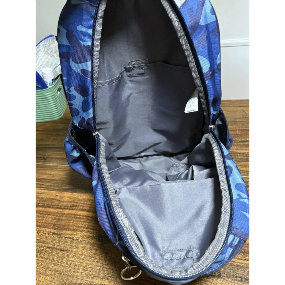 Pottery Barn Kids Mackenzie Backpack Blue Grey Camo Adjustable School Bag